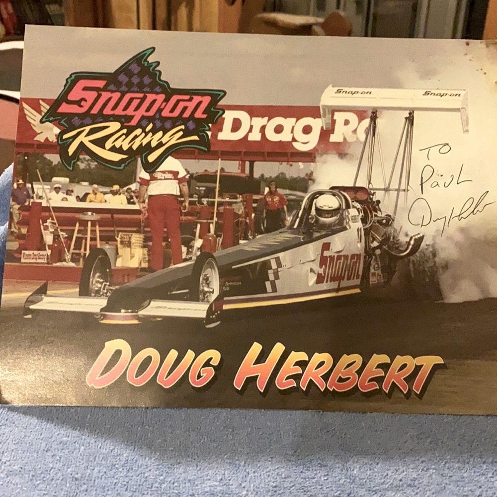 Snap-On racing autographed Doug Herbert photo